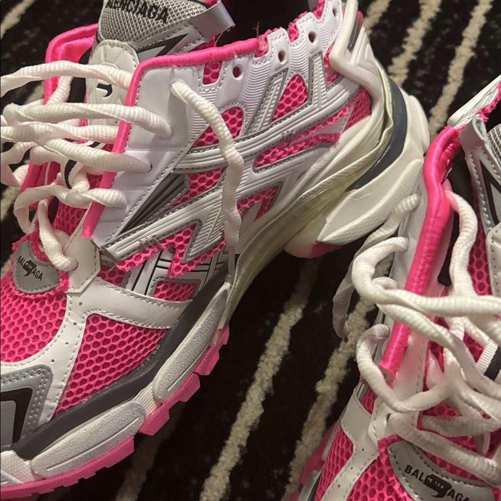 Balenciaga Pink White Gray Track Sneakers - Picture 4 of 6